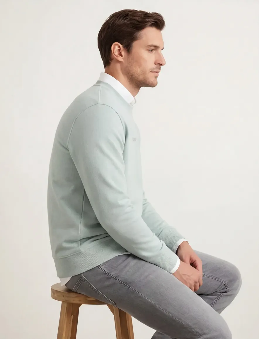 turquoise sweater Boss Orange Wesmallcrew
