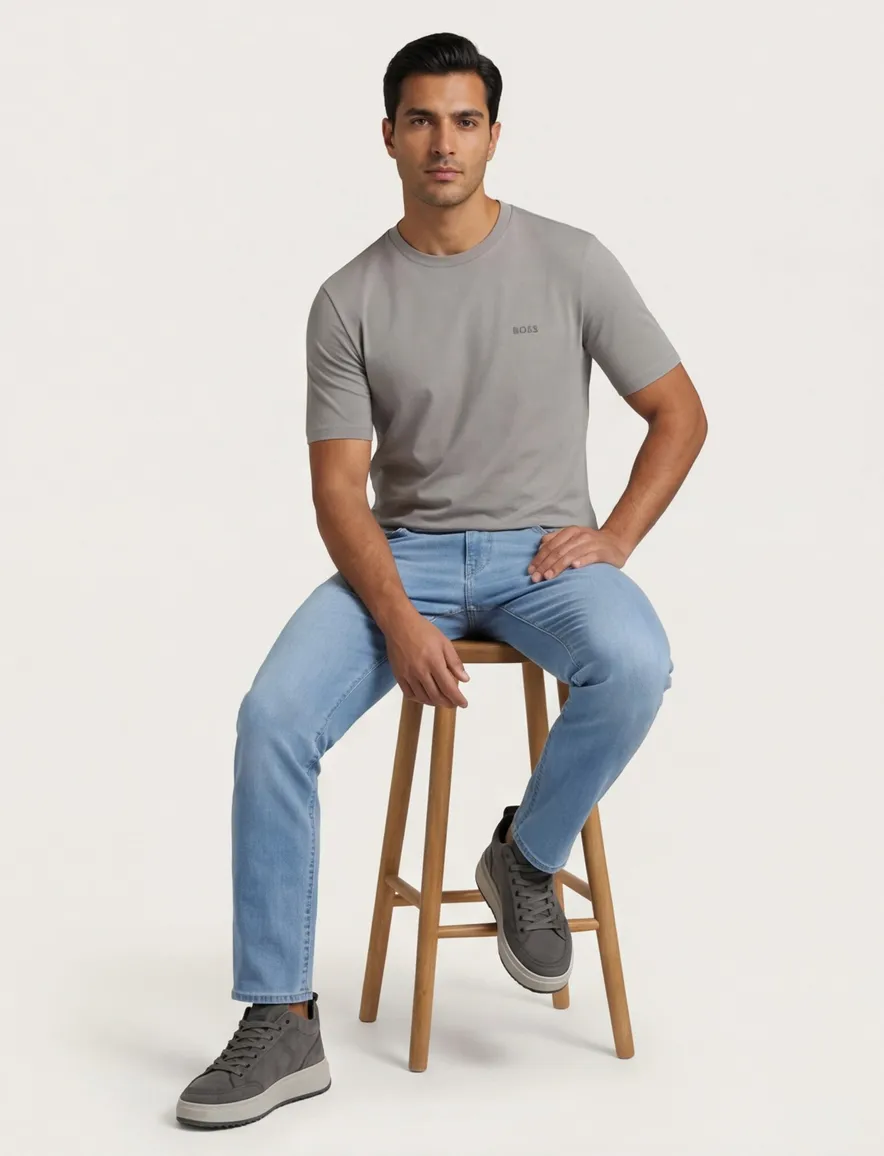 Boss Green t-shirt grijs ronde hals