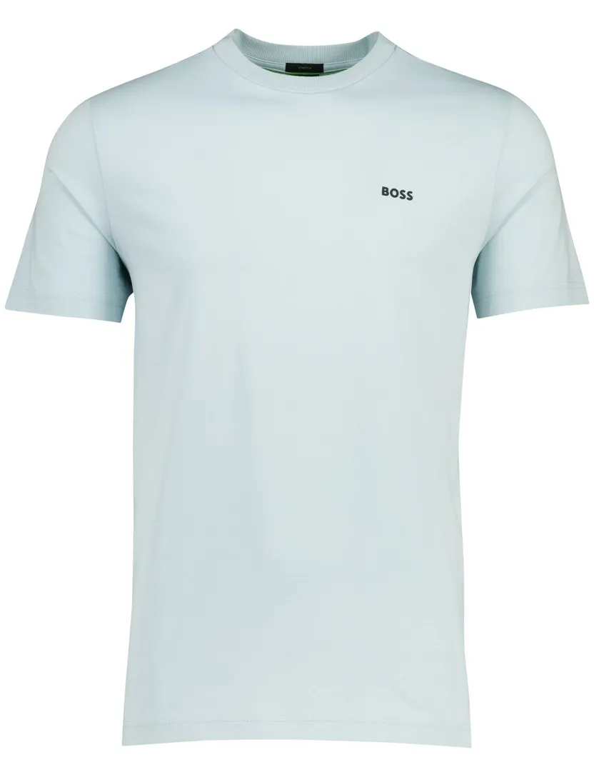 t-shirt Boss Green tee stretch lichtblauw logo