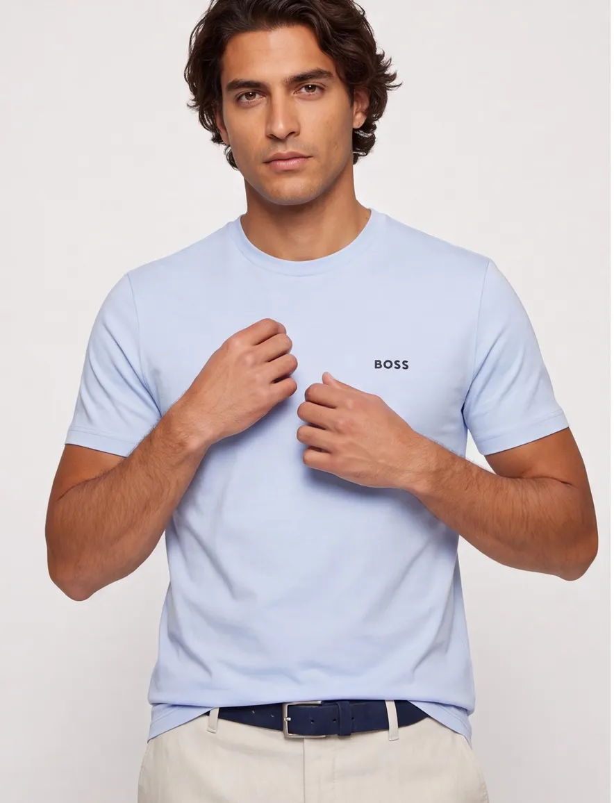 Boss Green blauw t-shirt katoen