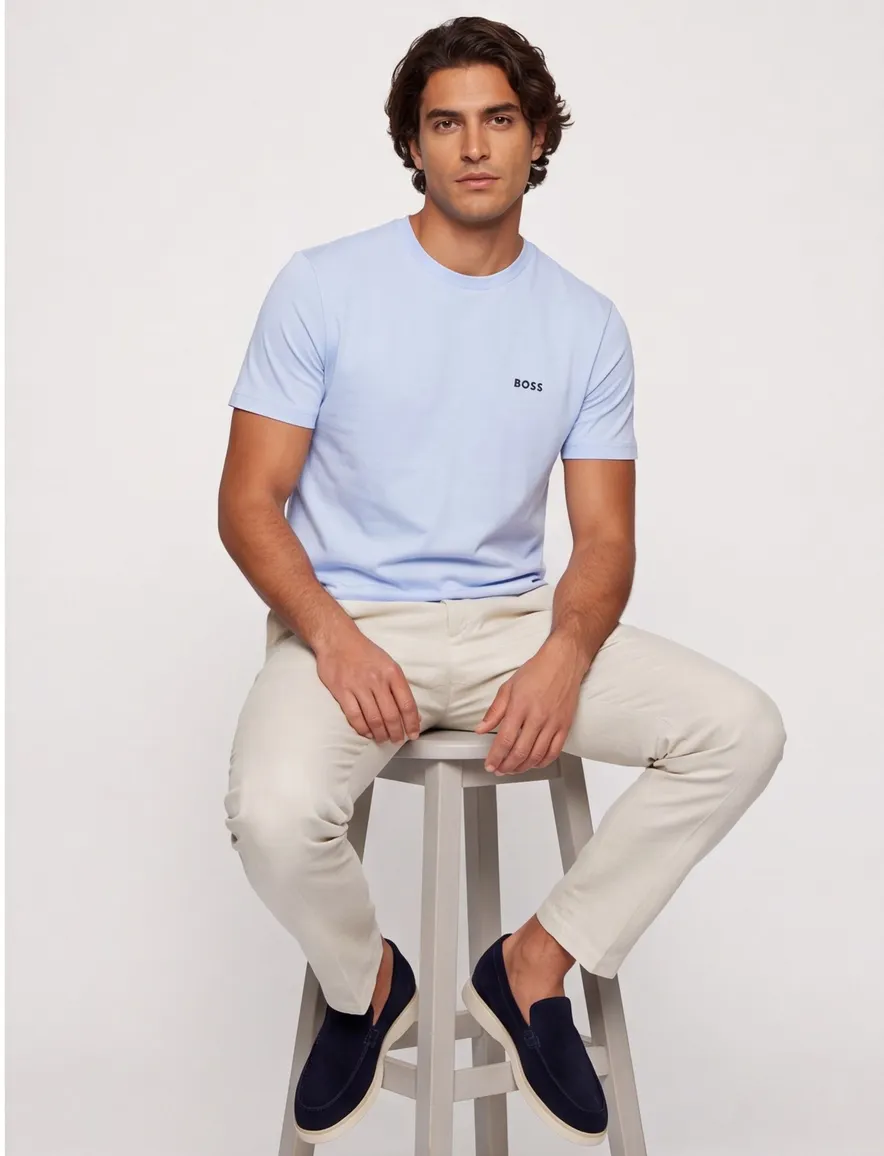 Boss Green blauw t-shirt katoen