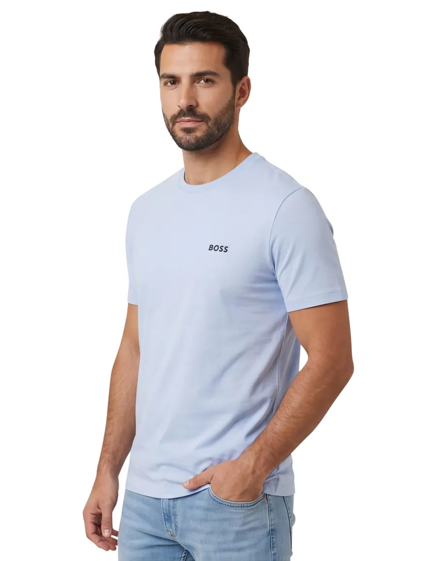 Boss Green lichtblauw t-shirt katoen