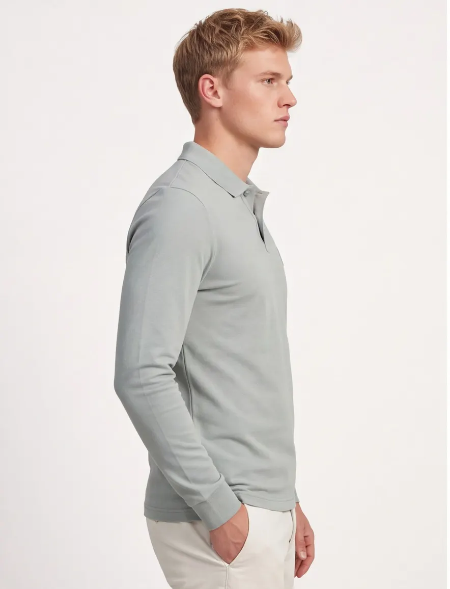 Boss Orange polo lange mouw groen