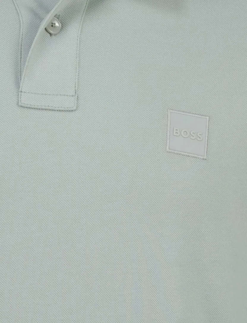 Lichtblauw poloshirt Boss Orange Passerby lange mouwen