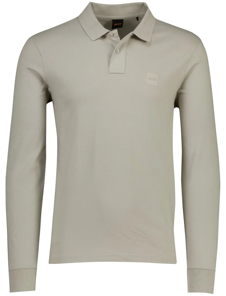 BOSS Orange Passerby polo grijs 2-knoops