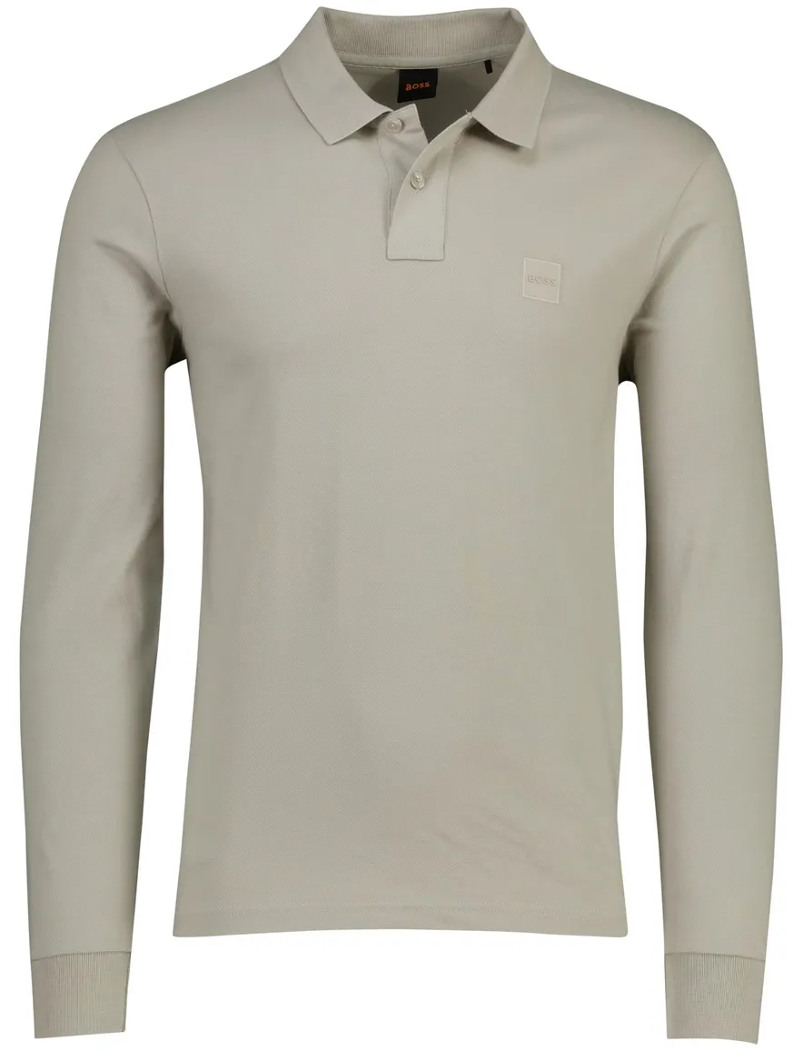 Boss Orange Passerby poloshirt kahki normale fit 2 knopen