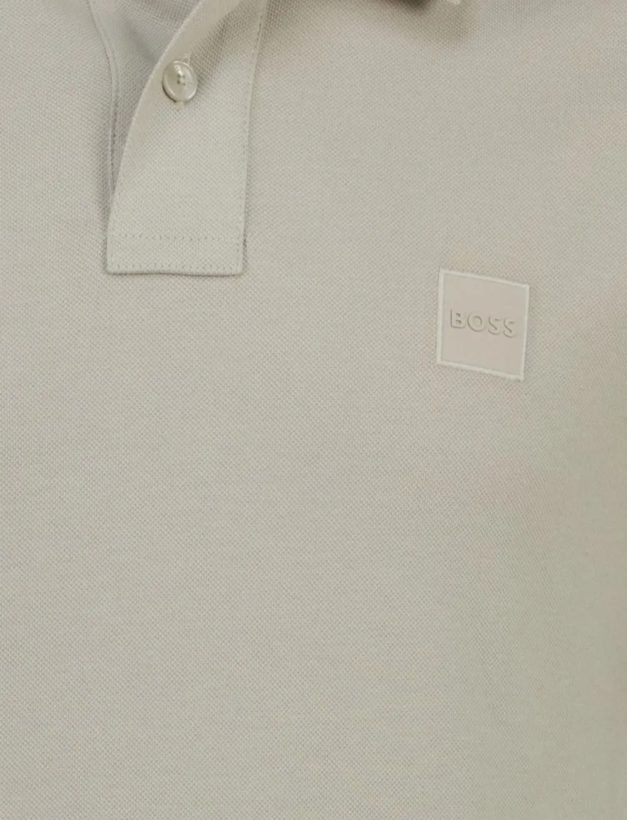 BOSS Orange Passerby polo grijs 2-knoops