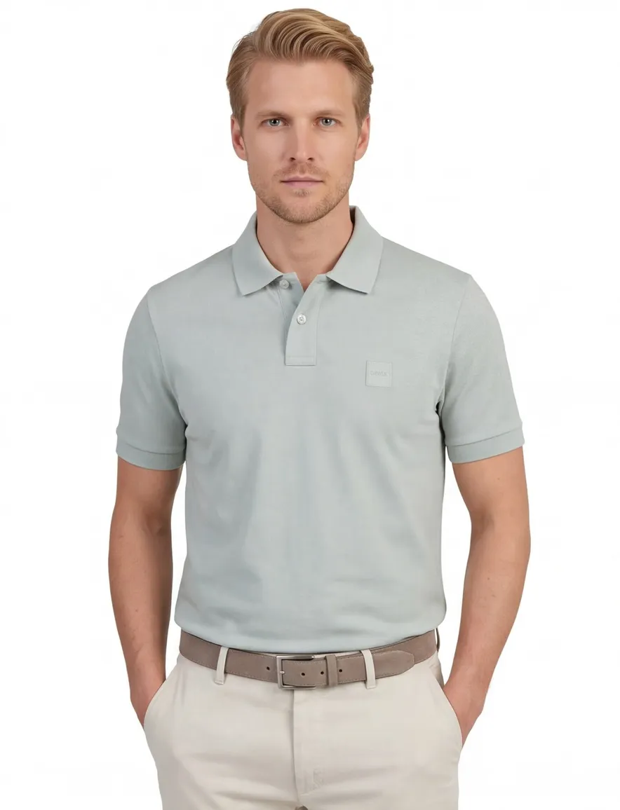 Boss Orange Passenger slim fit poloshirt pique groen