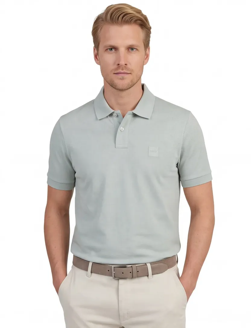 Poloshirt Boss Orange Passenger groen pique