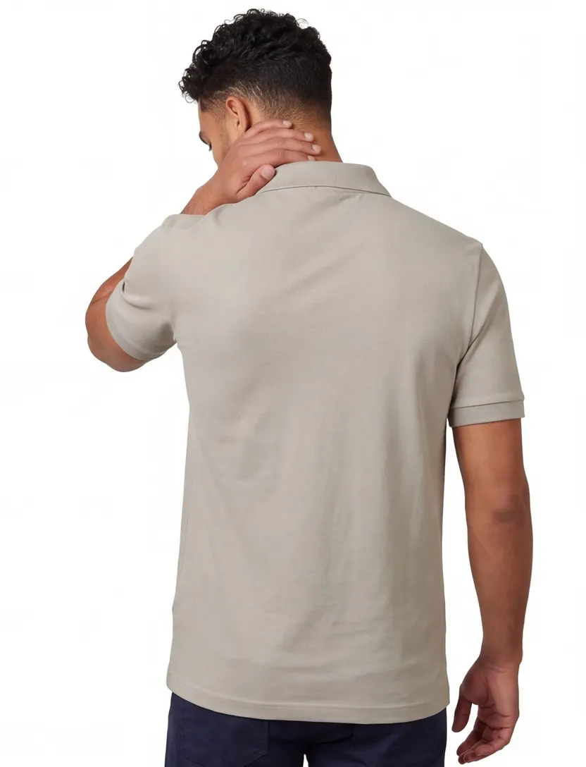 BOSS Orange poloshirt beige pique katoen