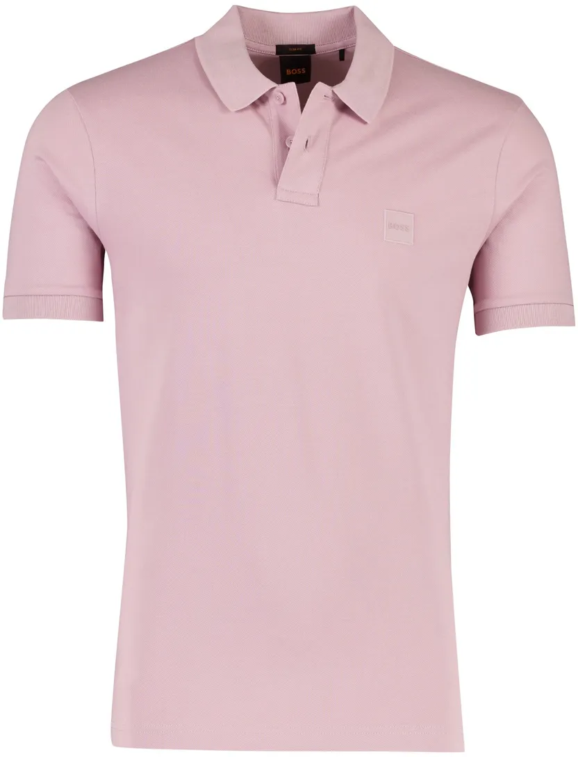 polo roze korte mouw Boss Orange Passanger slim fit