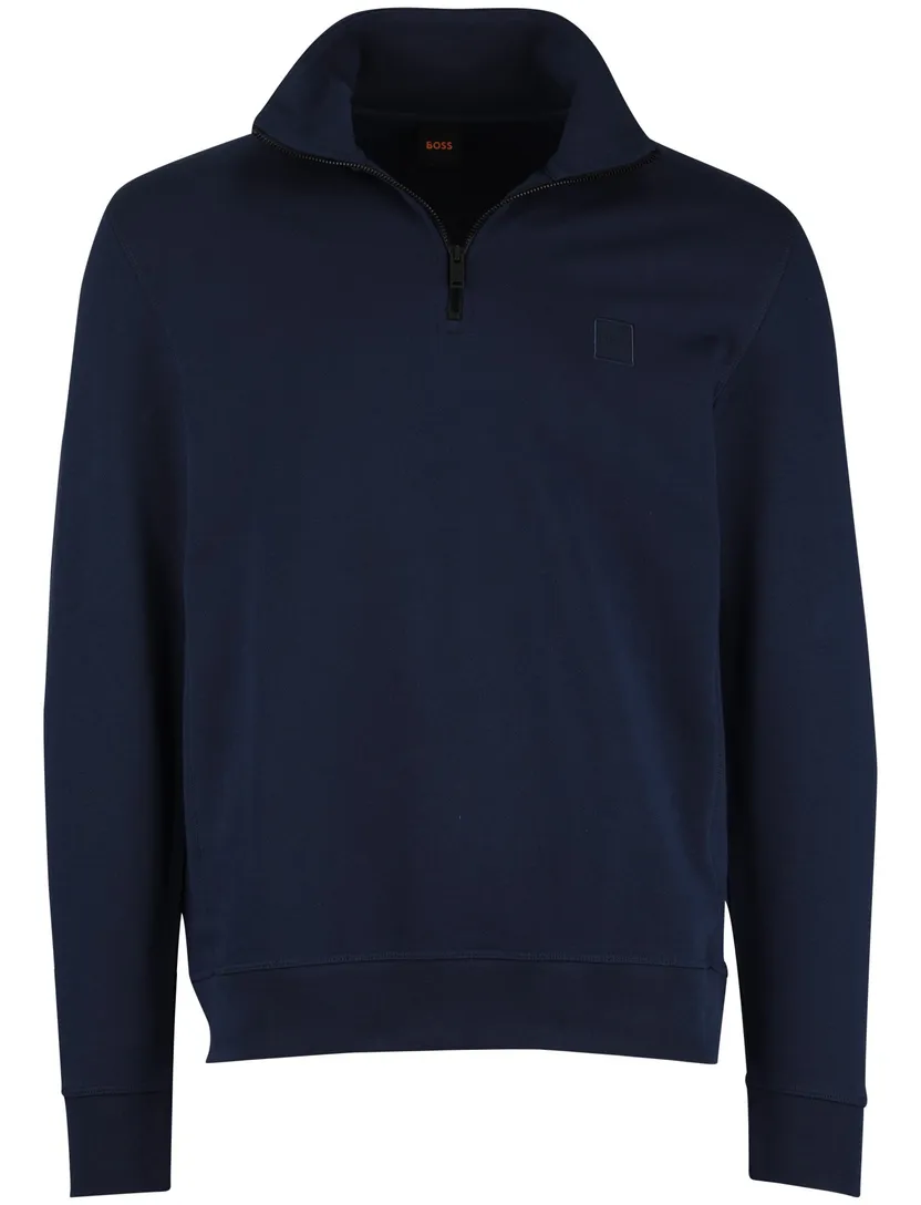 Half zip trui navy Boss orange