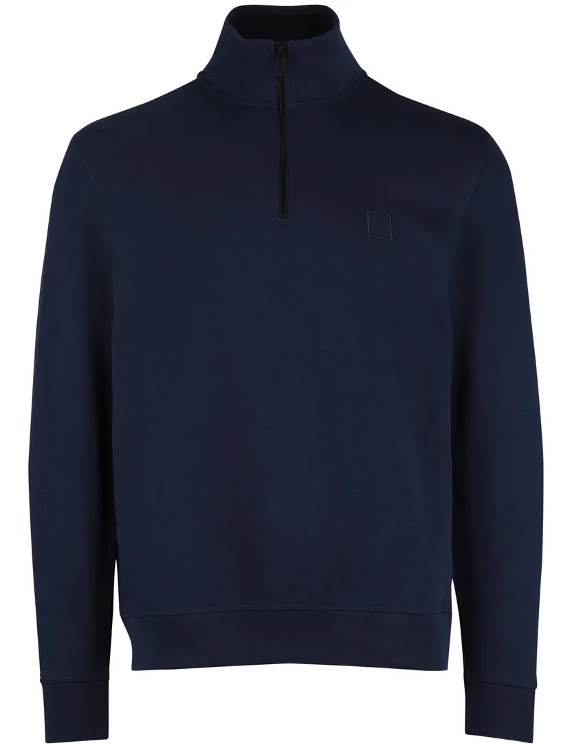 Half zip trui navy Boss orange