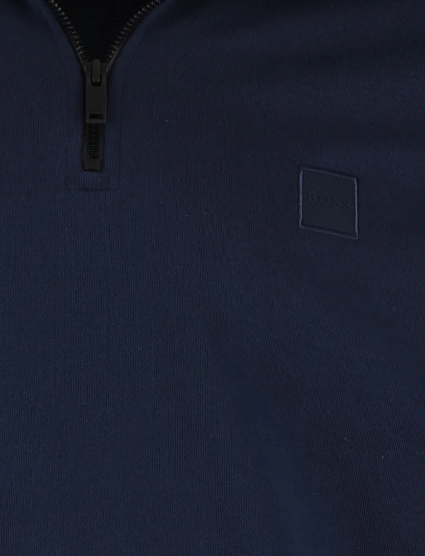 Half zip trui navy Boss orange
