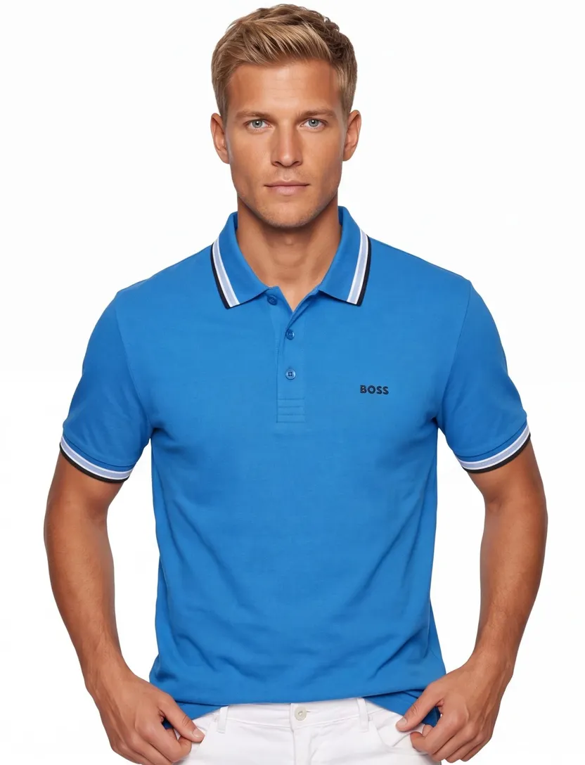 Poloshirt BOSS Paddy blauw regular fit