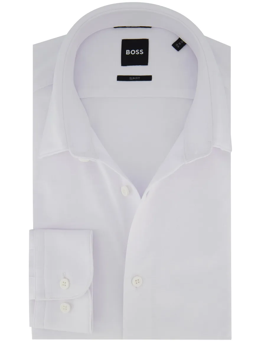 BOSS Black P-Hank Slim fit overhemd wit