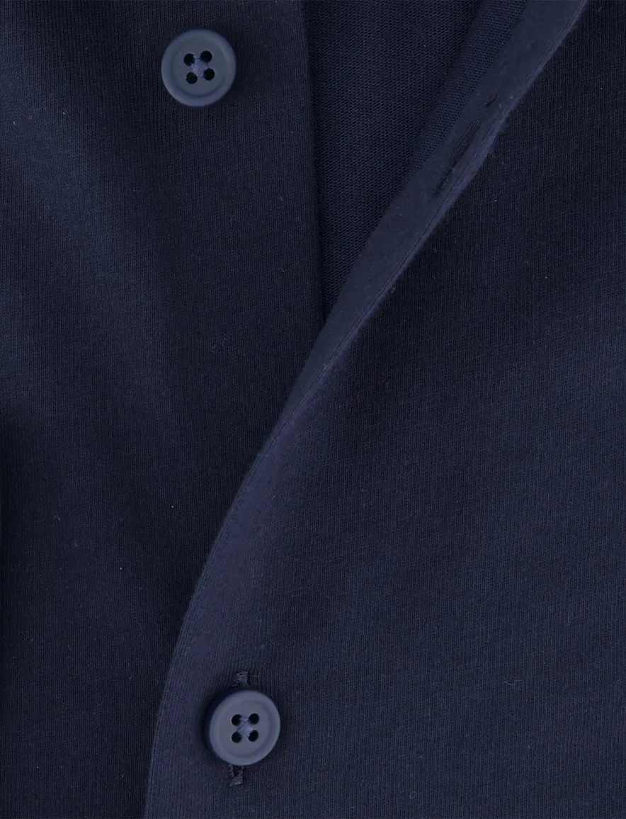 Donkerblauw BOSS Black overhemd Slim fit jersey stof
