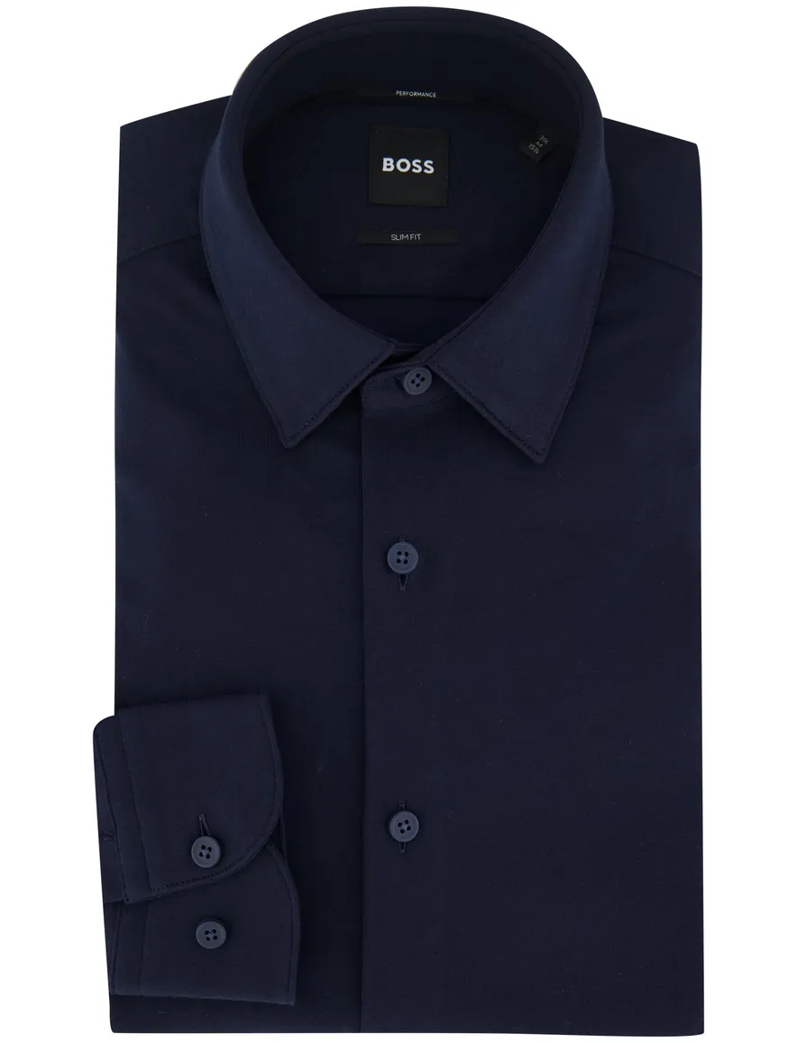 BOSS P-Hank slim fit donkerblauw overhemd