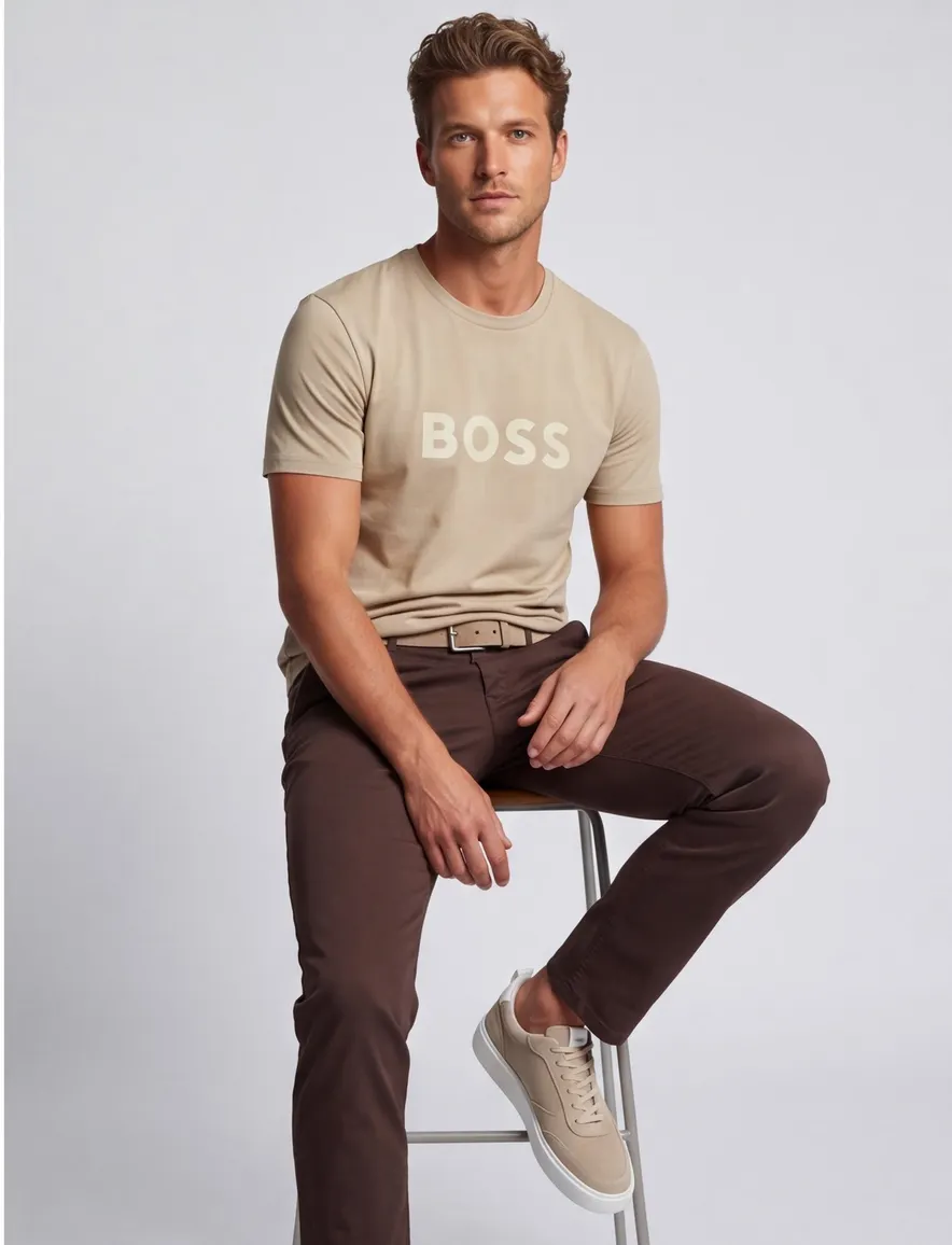 T-shirt BOSS Black beige sun protection