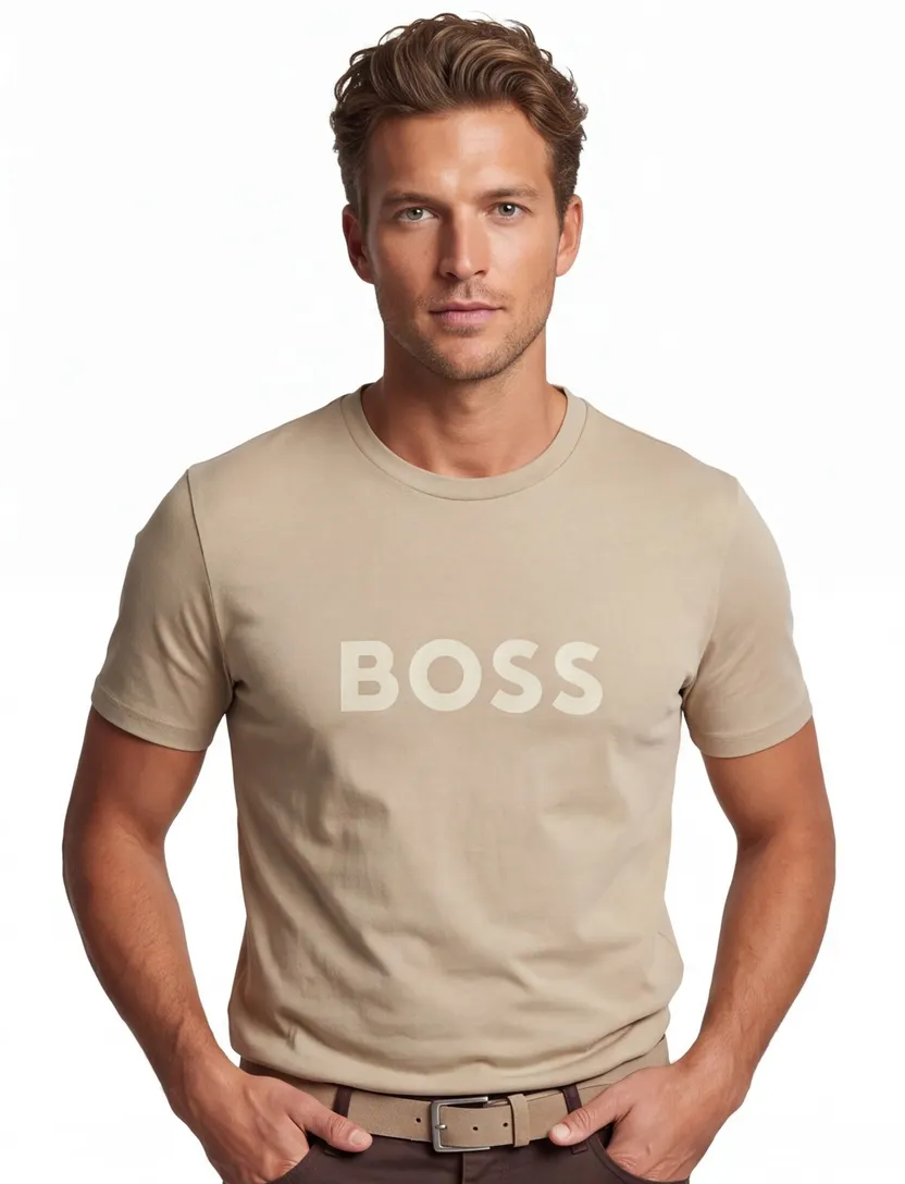 T-shirt beige BOSS Black sun protection
