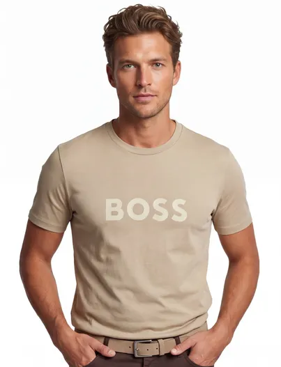 Hugo Boss T-shirt BOSS Black beige sun protection