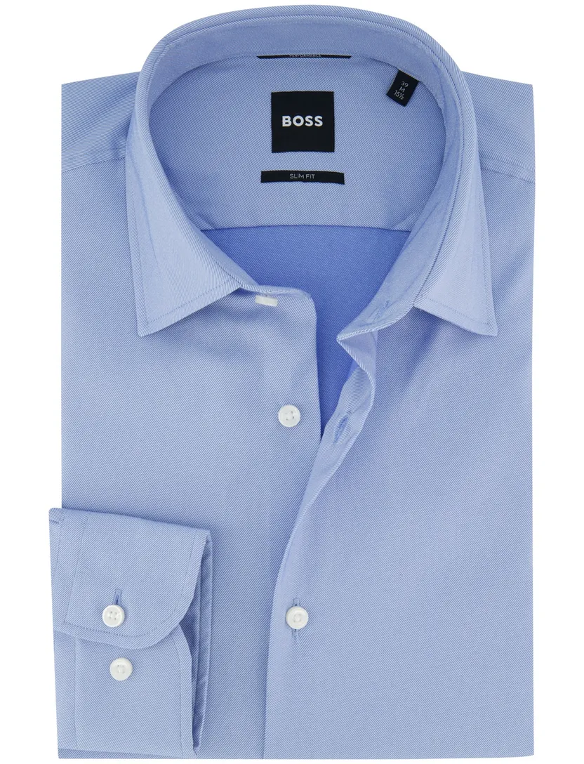 Lichtblauw BOSS Black overhemd P-Hank slim fit elegant