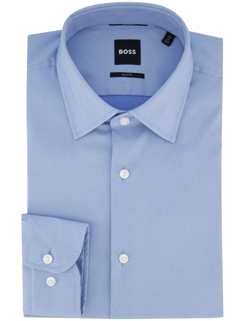 Lichtblauw BOSS Black overhemd P-Hank slim fit elegant