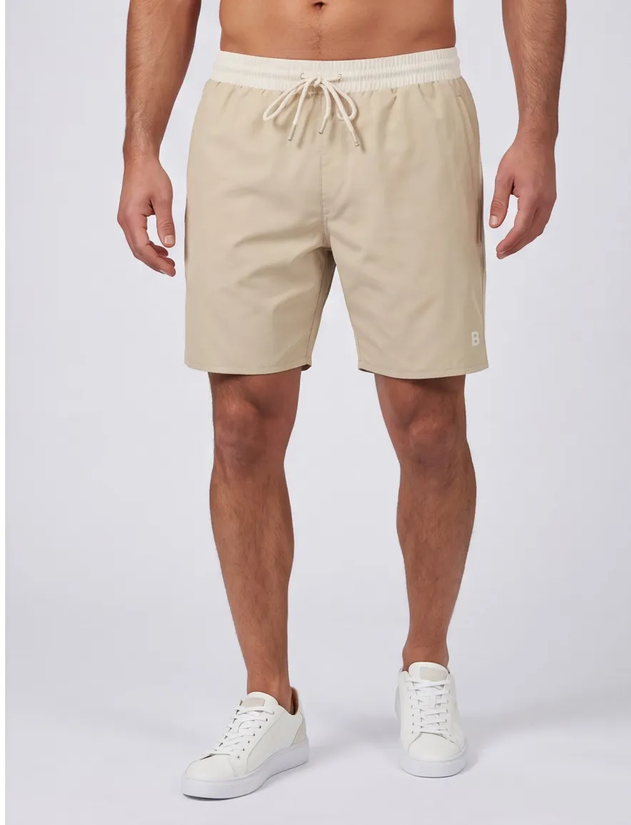 Beige zwembroek BOSS Orange touwtje