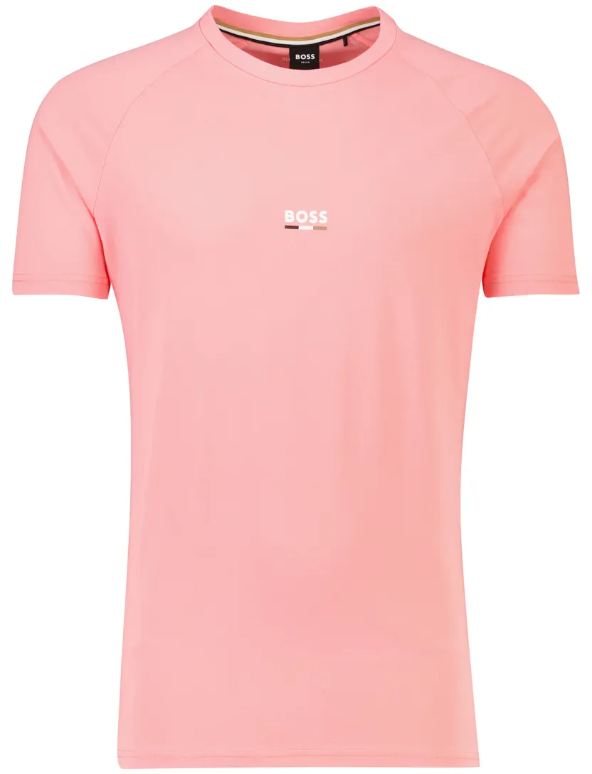 T-shirt BOSS Black roze beach katoen