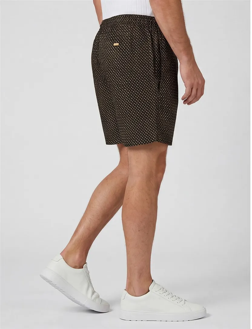 Zwart zwemshort BOSS Black Beach Vibe geprint