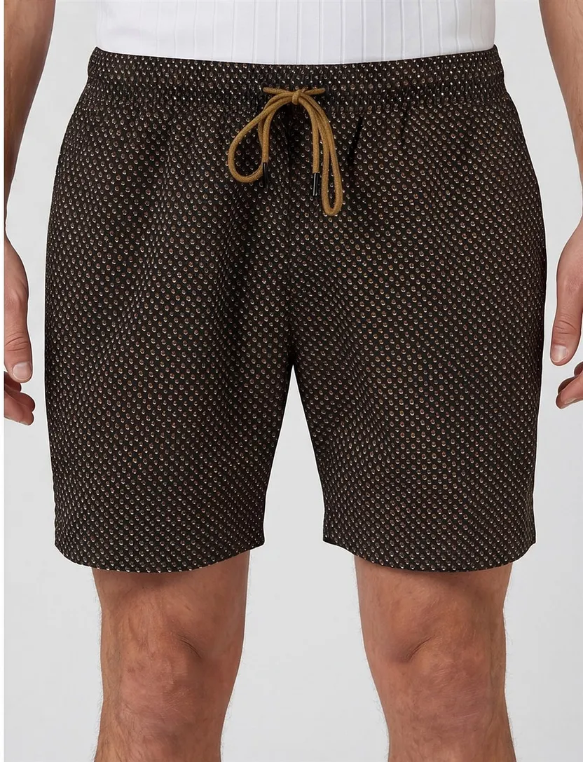 Zwart zwemshort BOSS Black Beach Vibe geprint