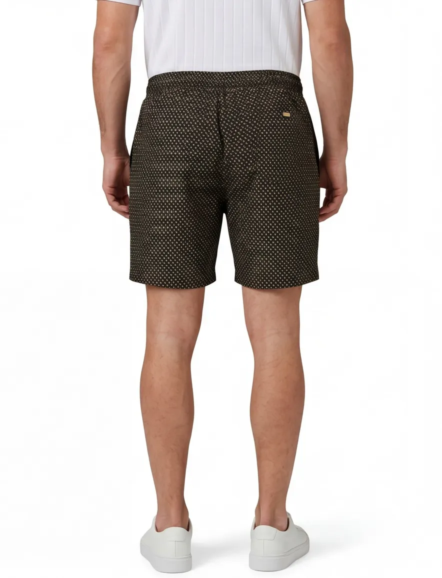 BOSS Black Beach Vibe zwart zwemshort met print