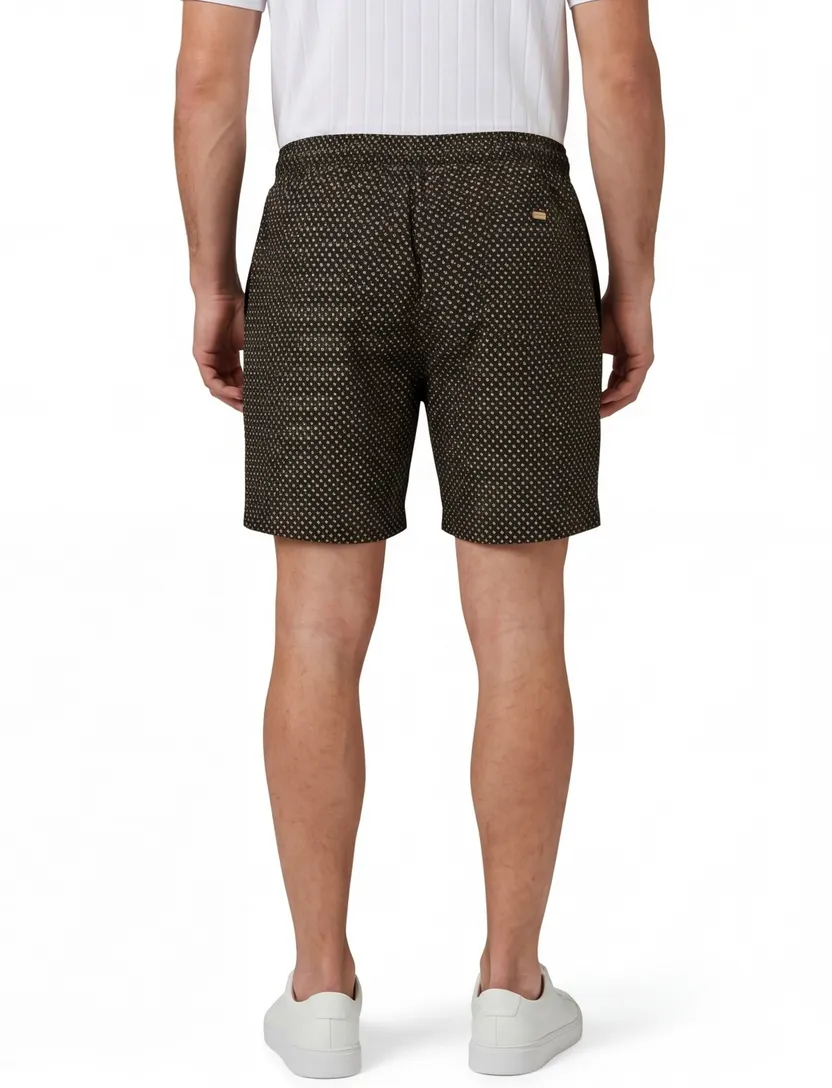 Zwart zwemshort BOSS Black Beach Vibe geprint