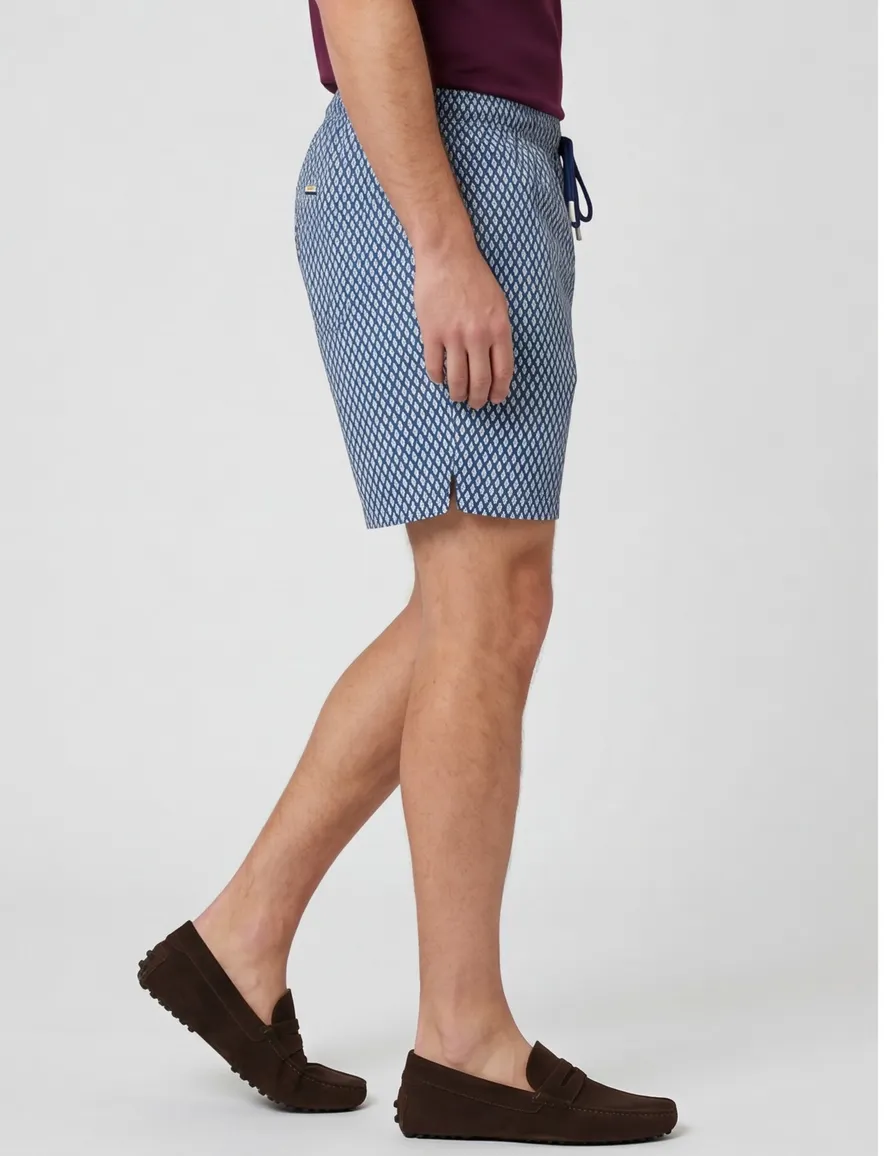 BOSS Black Beach Vibe donkerblauw zwemshort met print