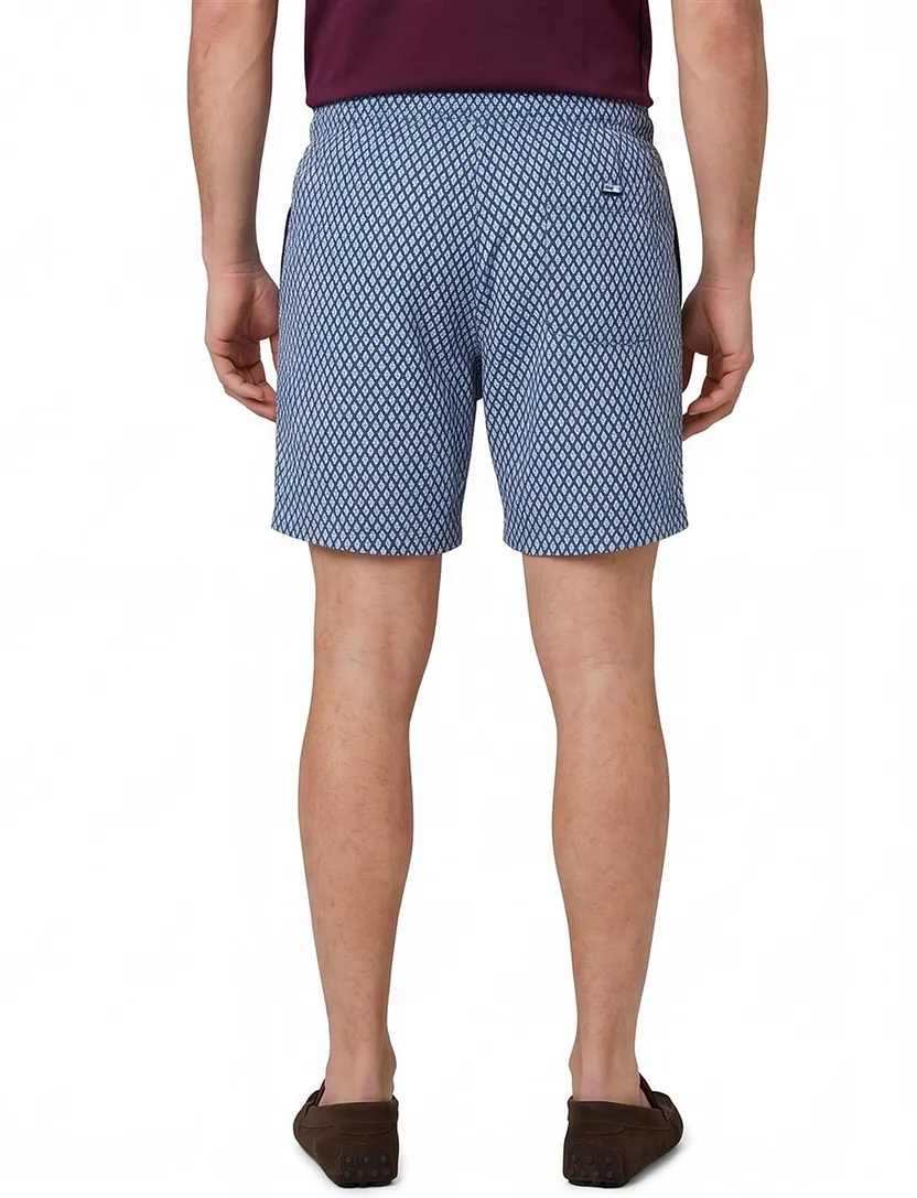 Donkerblauw zwemshort BOSS Black Beach Vibe geprint