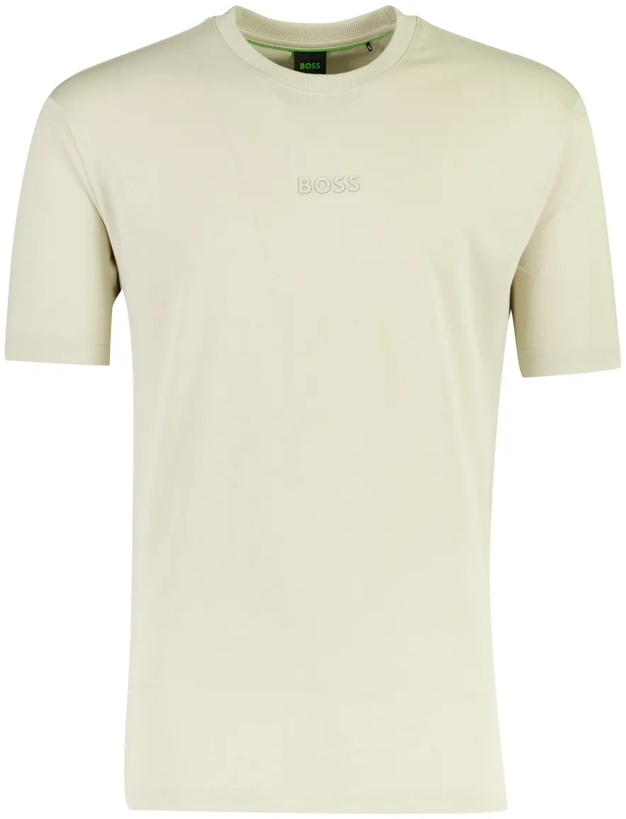 T-shirt BOSS Green beige katoen normale fit