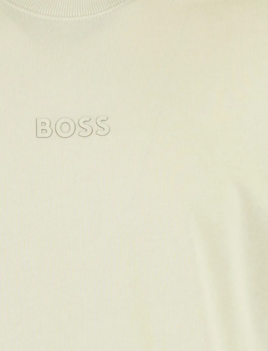 T-shirt BOSS Green beige katoen normale fit