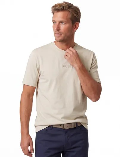Hugo Boss BOSS Green t-shirt beige 100% katoen