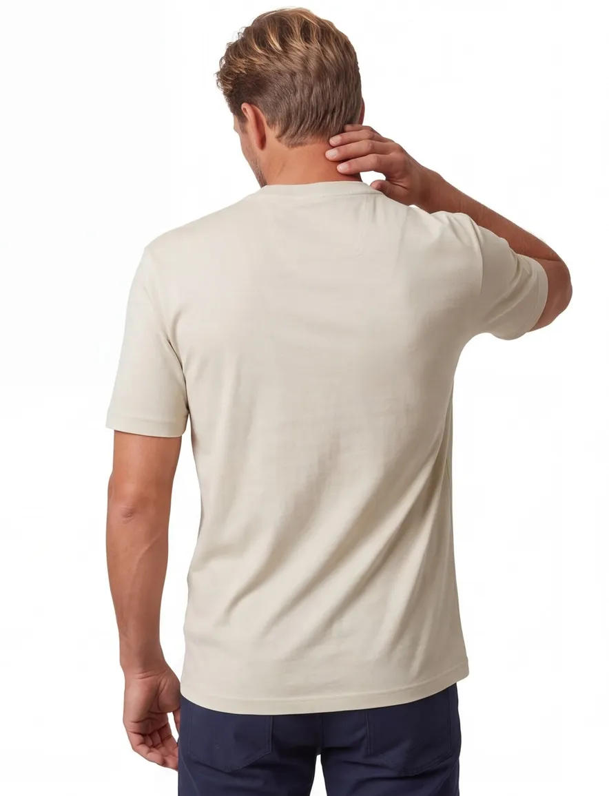 T-shirt BOSS Green beige katoen normale fit