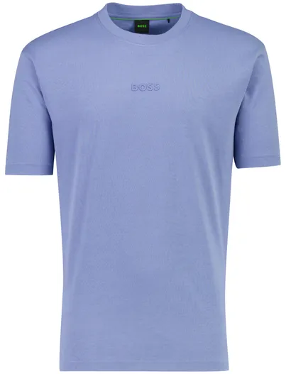 Hugo Boss BOSS Green t-shirt blauw katoen ronde hals