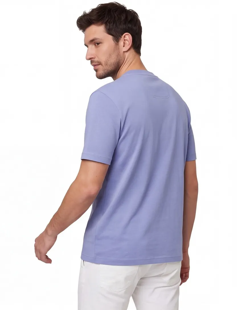 BOSS Green t-shirt blauw katoen ronde hals