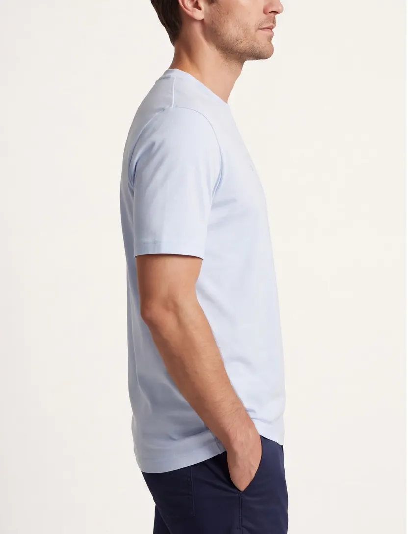 BOSS Green t-shirt lichtblauw 100% katoen