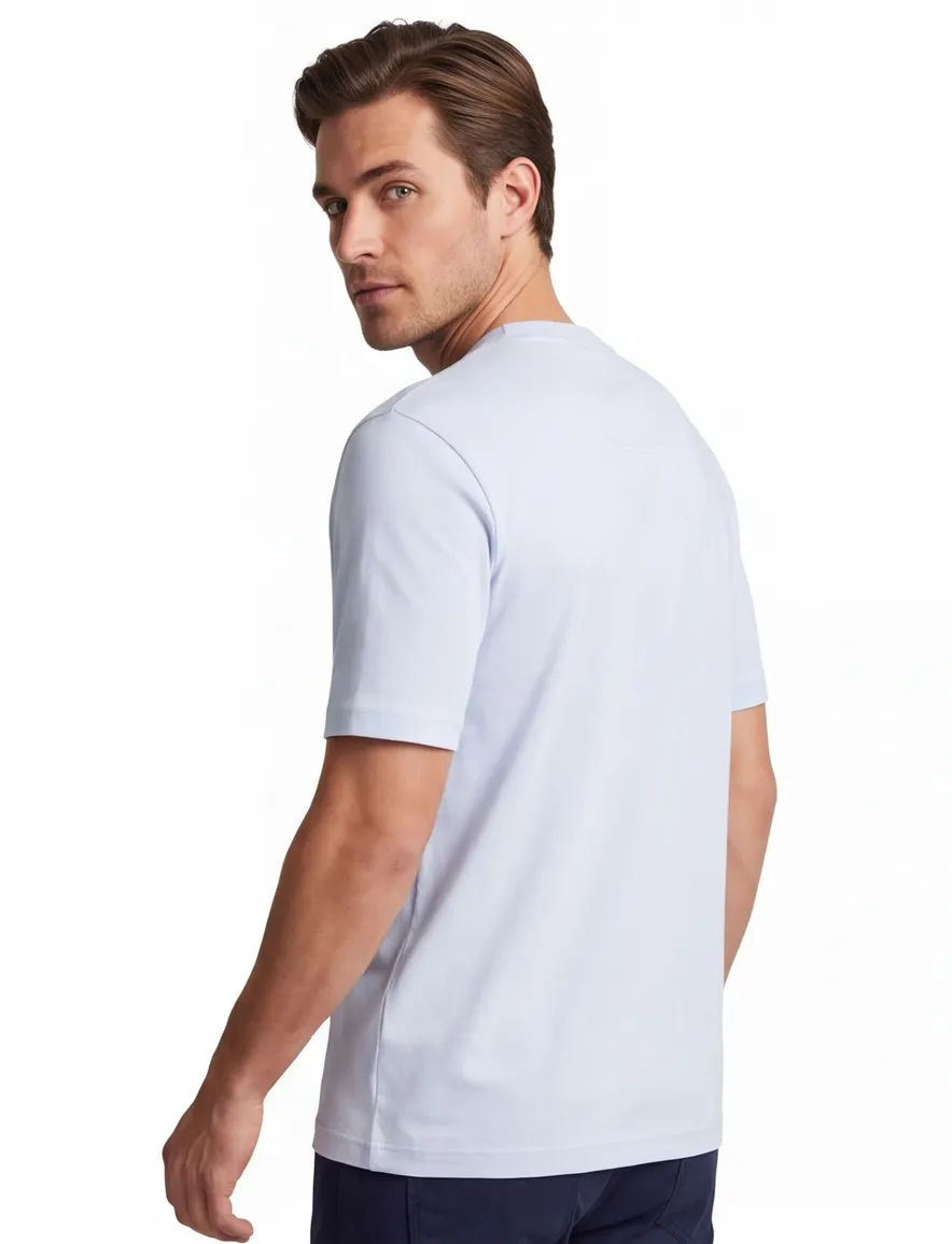 T-shirt BOSS Green lichtblauw katoen normale fit
