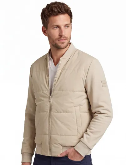 Hugo Boss BOSS Black blazer beige katoen gevoerd