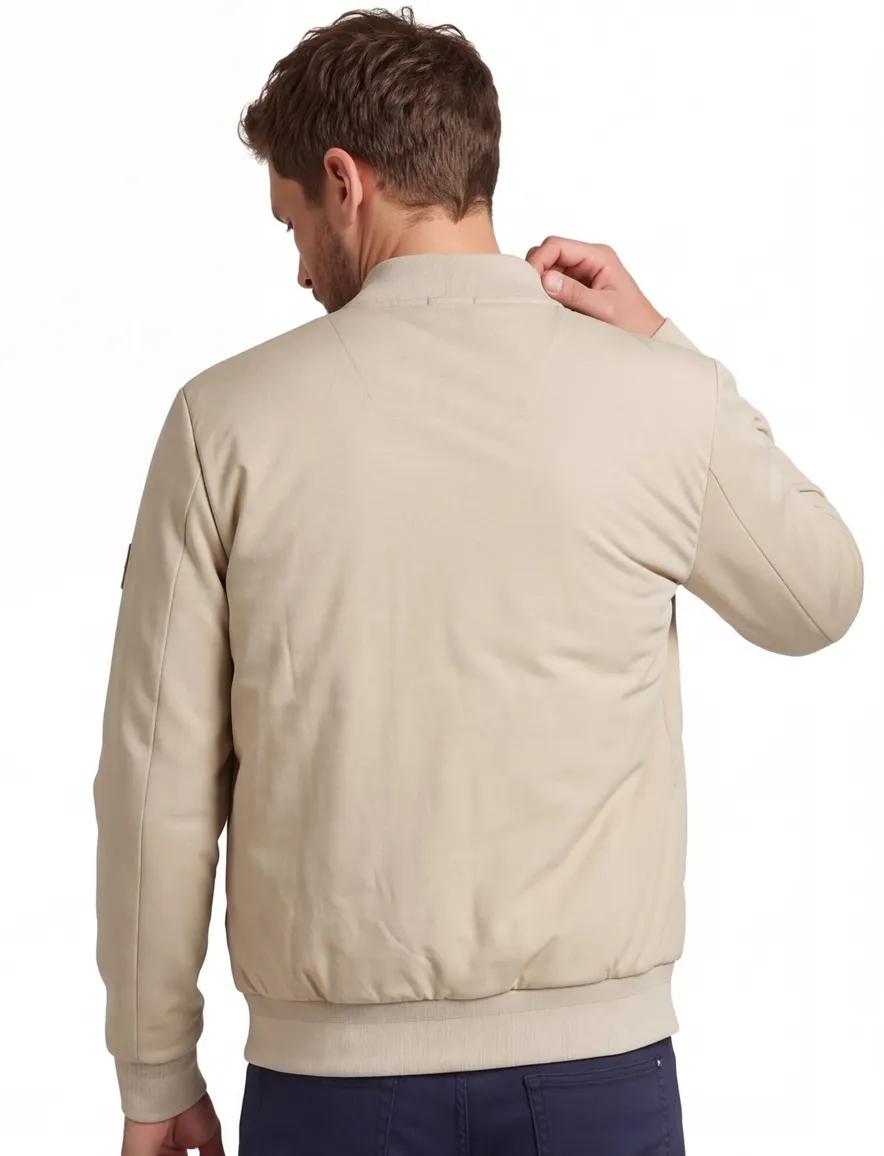 Jassen BOSS Black beige katoen normale fit