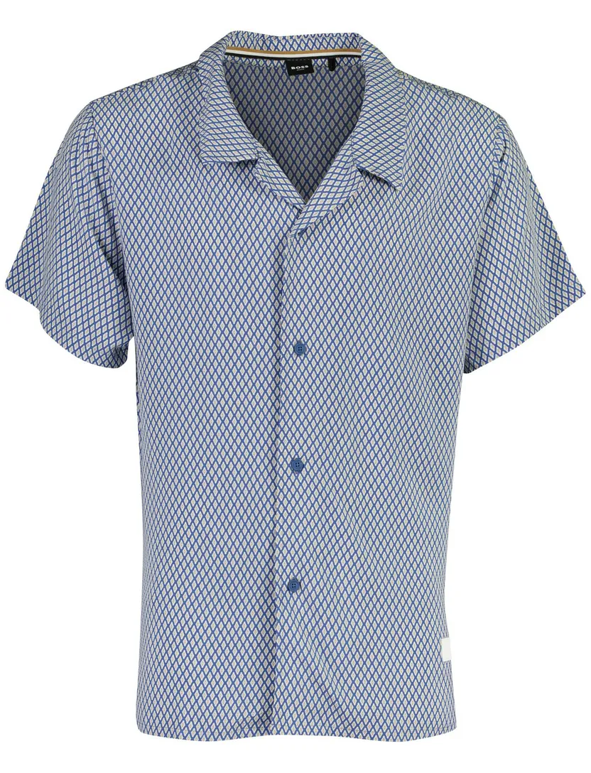 Hugo Boss BOSS Black overhemd blauw patroon