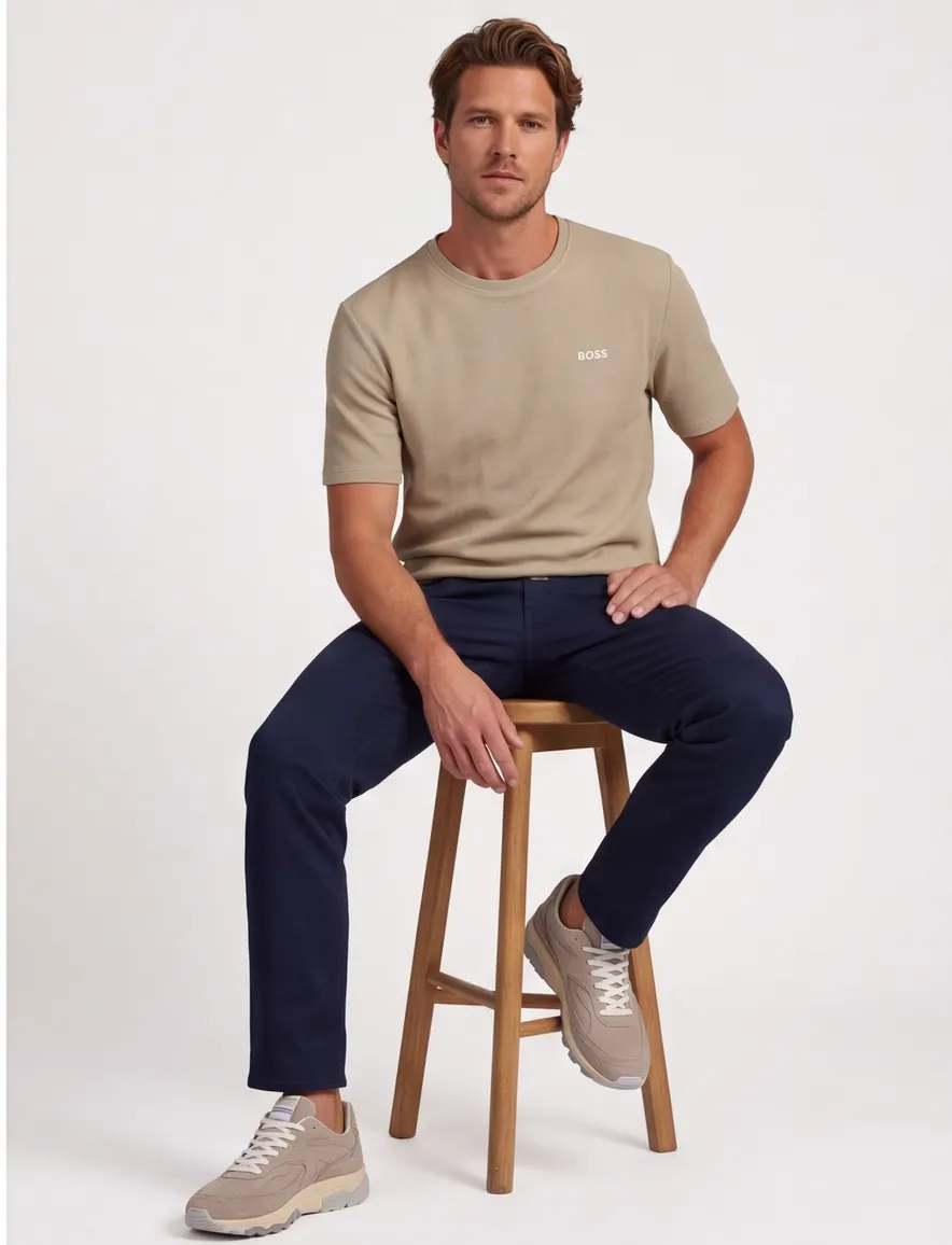 BOSS Black T-shirt Waffle beige