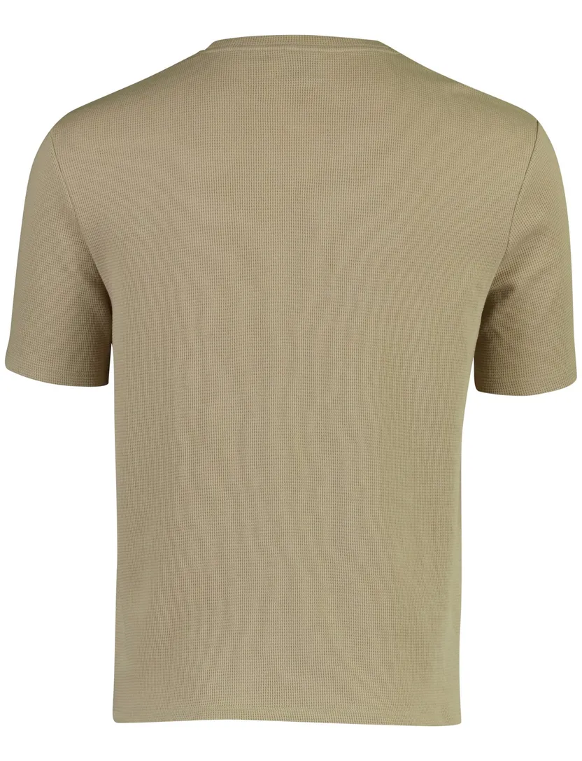 T-shirt BOSS black ronde hals beige waffel textuur