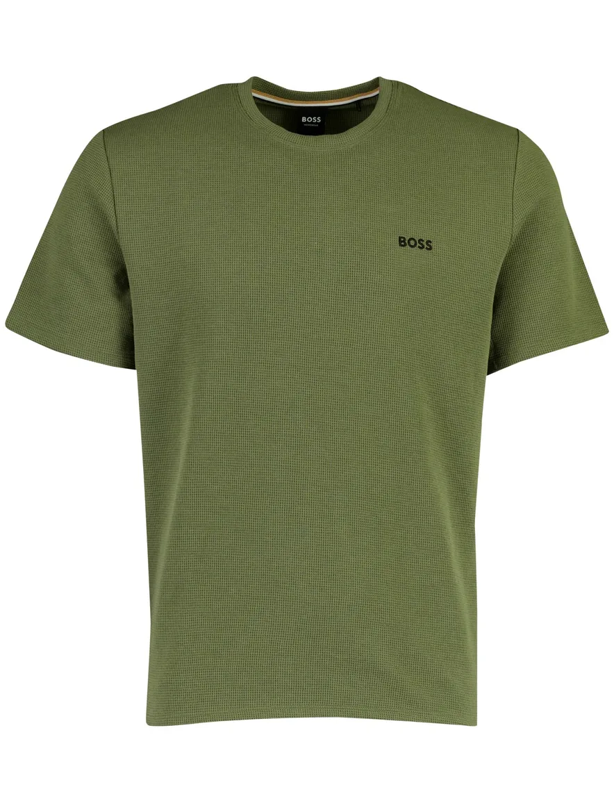 Donkergroen T-shirt BOSS Black Homewear textuur
