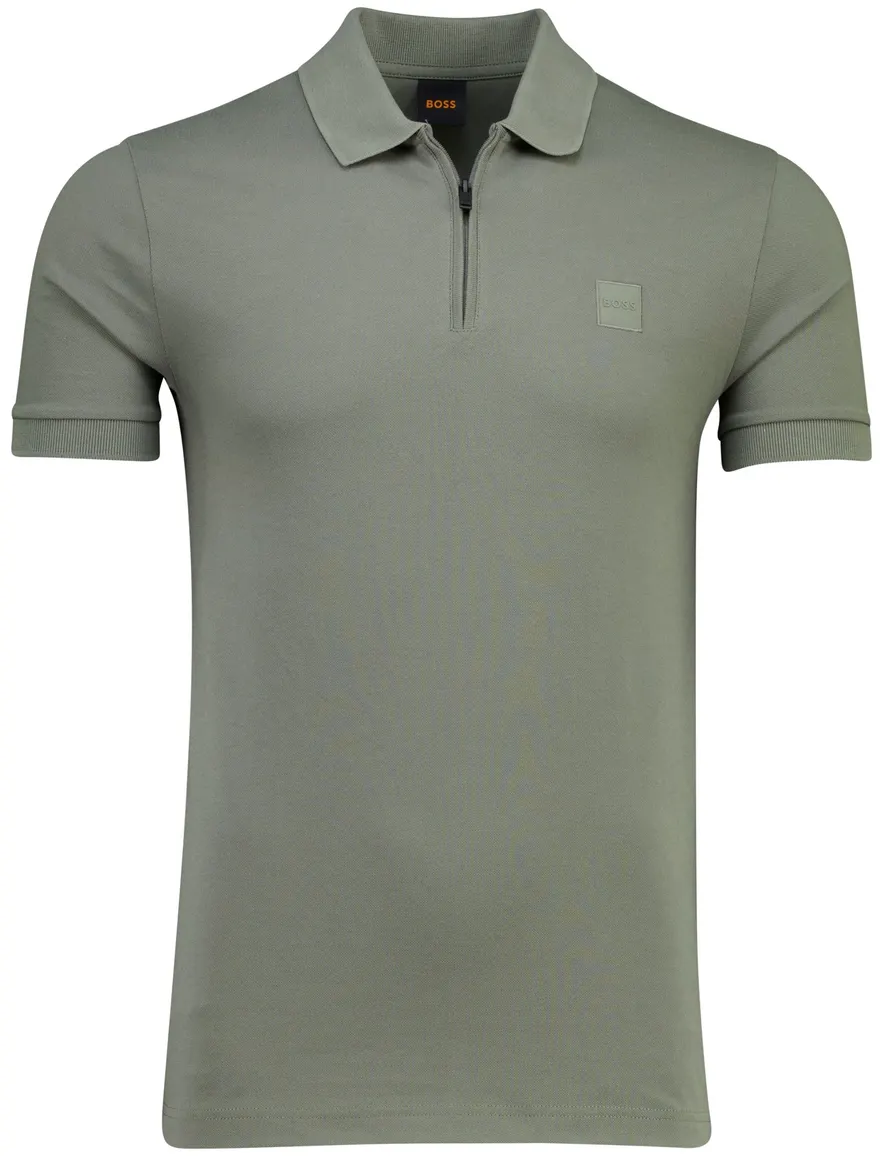 Boss Orange poloshirt groen Passerzip